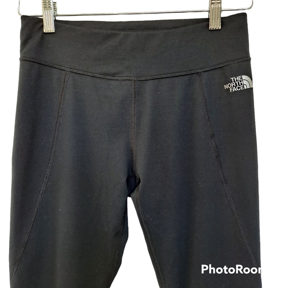 The North Face Solid Black Inner Drawstring Cropped Capri Leggings Women's szS - Picture 2 of 6